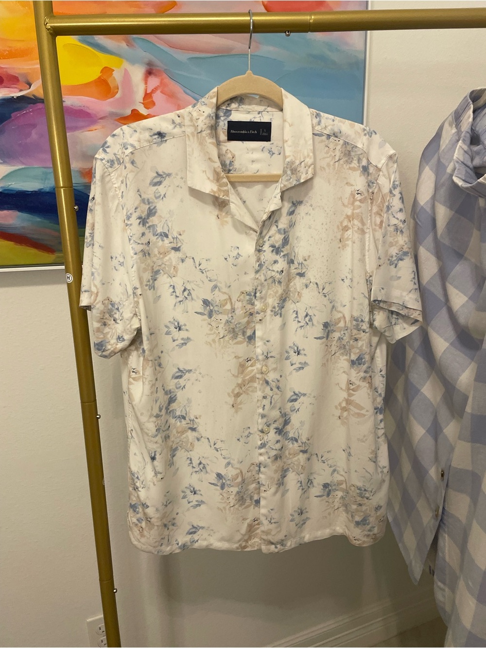 Abercrombie Short-Sleeve Mens button down Large shirt